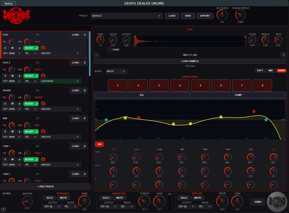 Death Dealer Drums plugin UI